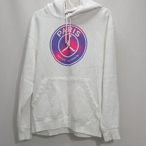 Jordan White Hoodie with Red Jumpman and Black Trim